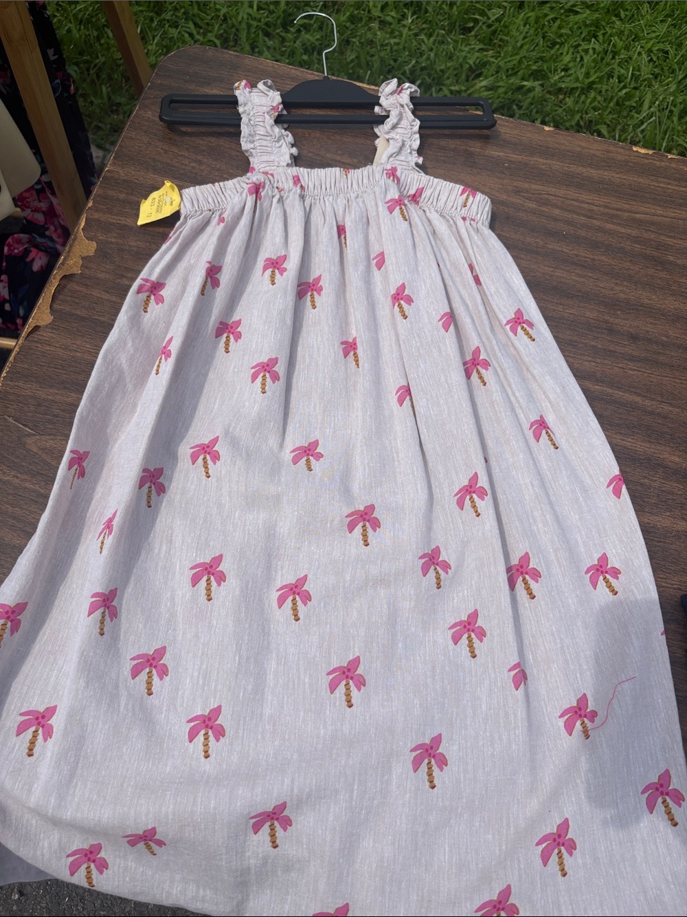 H&M White Sundress with Pink Palm Print
